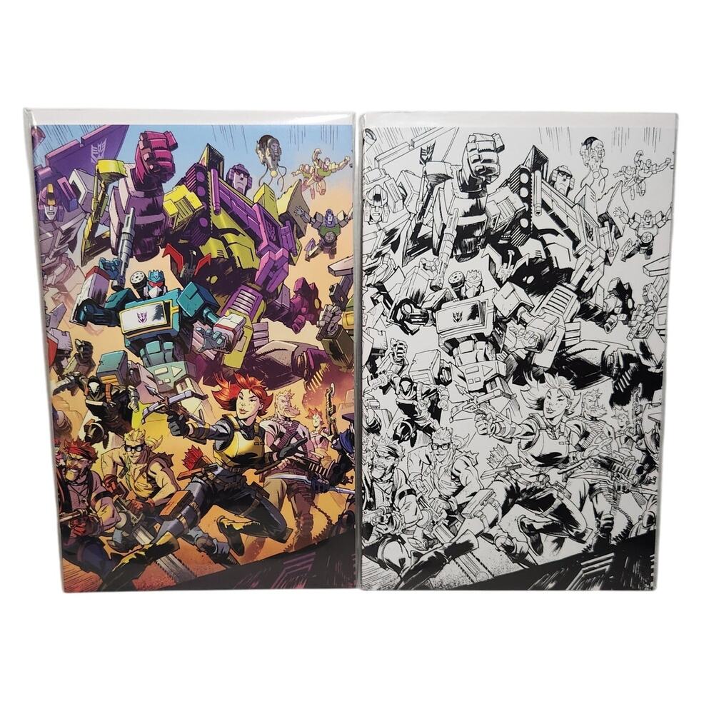 Scarlett #1 Energon Universe Anniv. Connecting Variant Color & Black & White NM